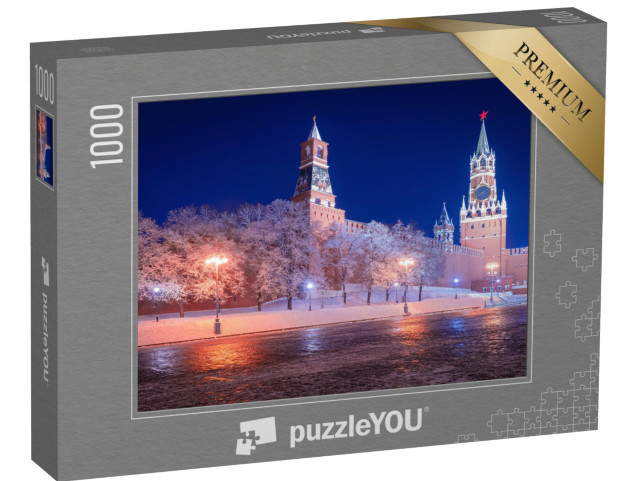 Puzzle 1000 Teile „Winterliches Moskau: Roter Platz nahe dem Kreml“