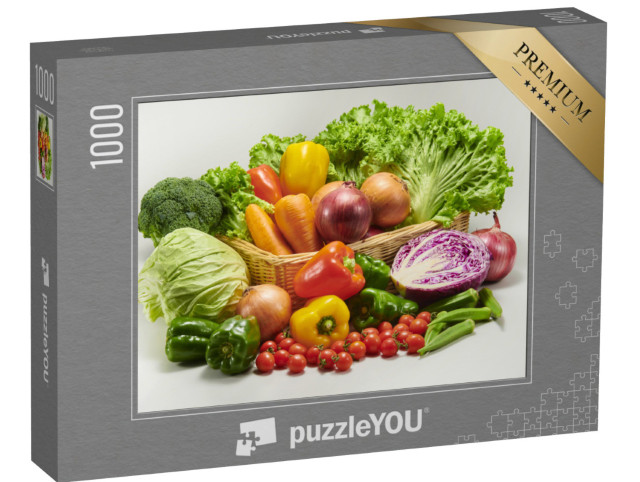 Puzzle 1000 Teile „Sammlung von köstlichem, auf dem Feld geerntetem Gemüse“