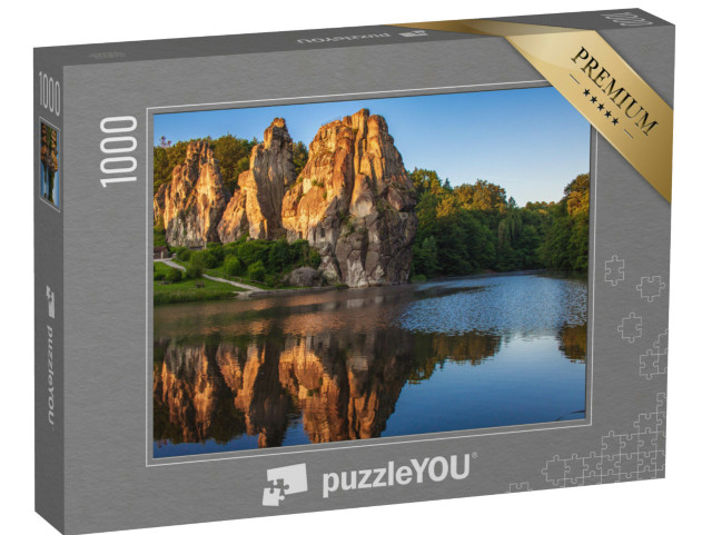 Puzzle 1000 Teile „Teutoburger Wald: Externsteine als einzigartiger Anblick, Nordrhein-Westfalen“
