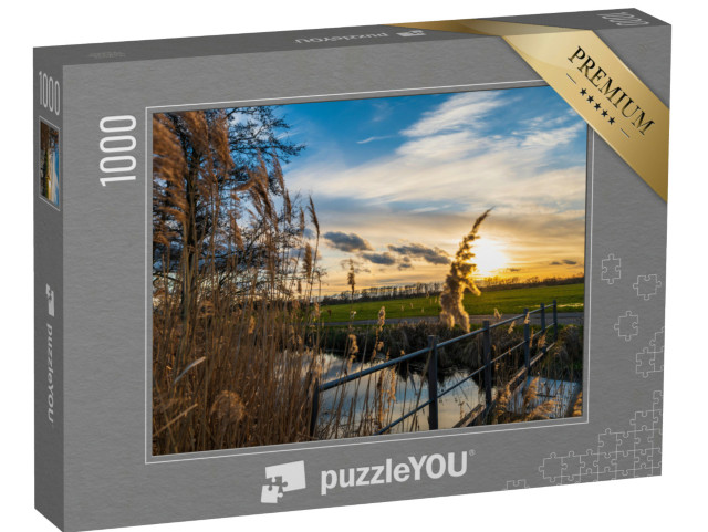 Puzzle 1000 Teile „Sonnenuntergang im Spreewald“