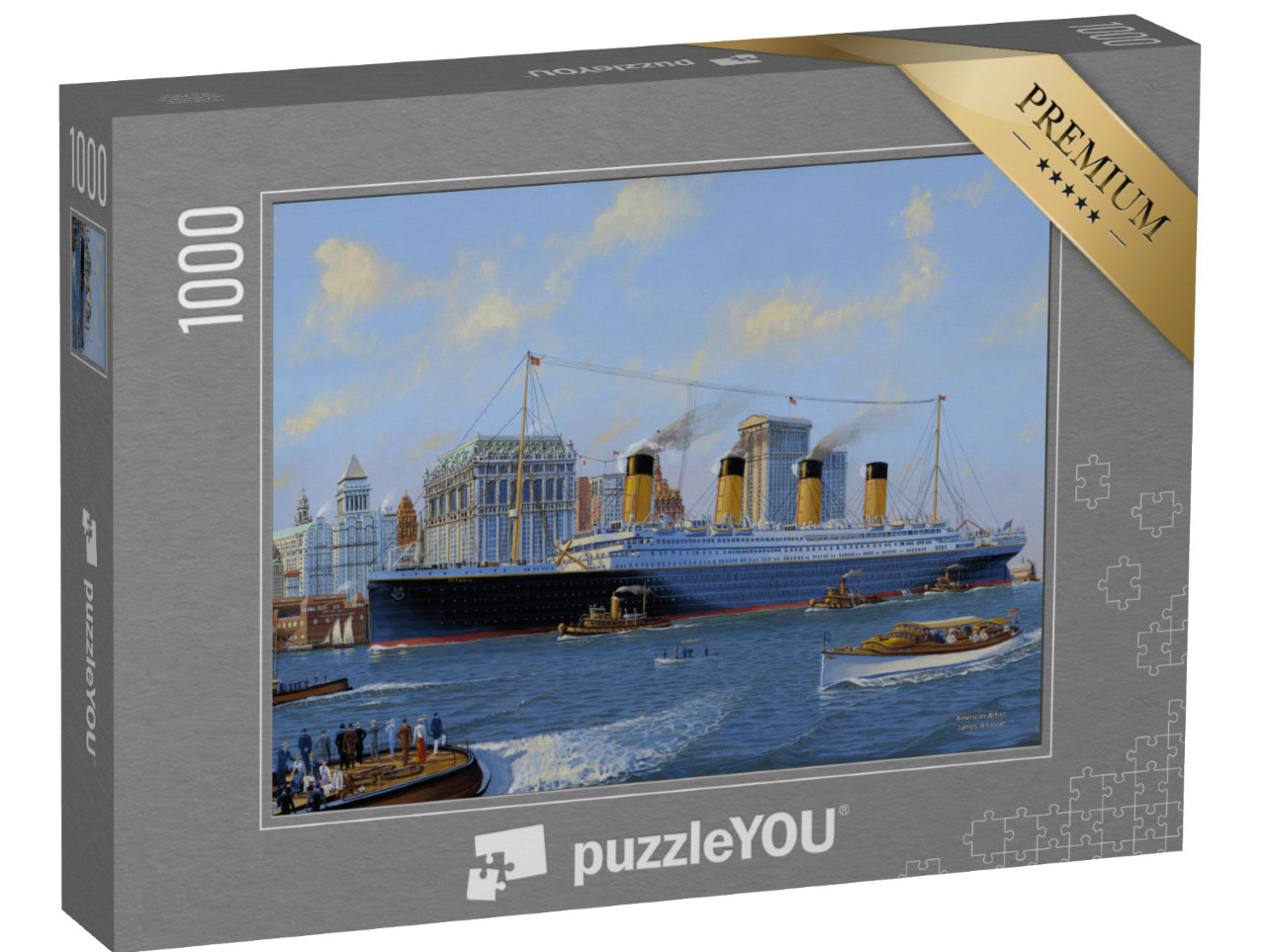 Puzzle 1000 Teile „Titanic passiert Lower Manhattan“