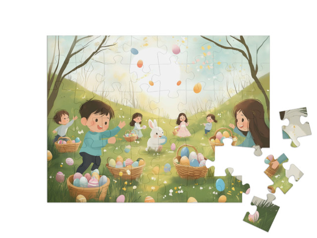 Puzzle 48 Teile „Osterei-Zauber im Frühling“
