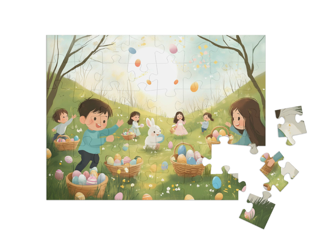 Puzzle 48 Teile „Osterei-Zauber im Frühling“