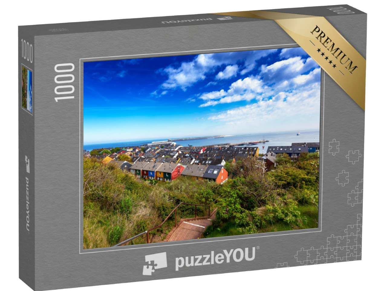 Puzzle 1000 Teile „Fischerdorf auf Helgoland, Deutschland“