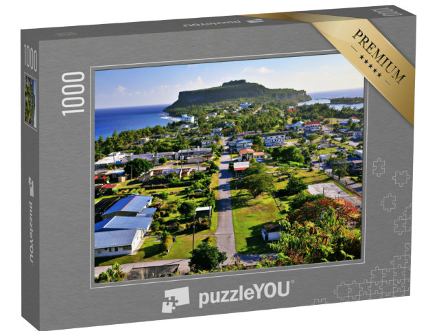 Puzzle 1000 Teile „Blick auf das Dorf Song Song vom Observatorium aus, Rota, Nördliche Marianen“