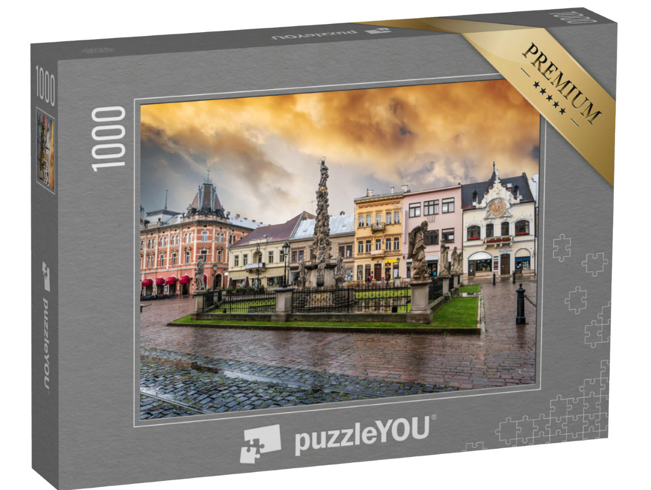 Puzzle 1000 Teile „Die Pestsäule auf dem Marktplatz von Košice, Slowakei“