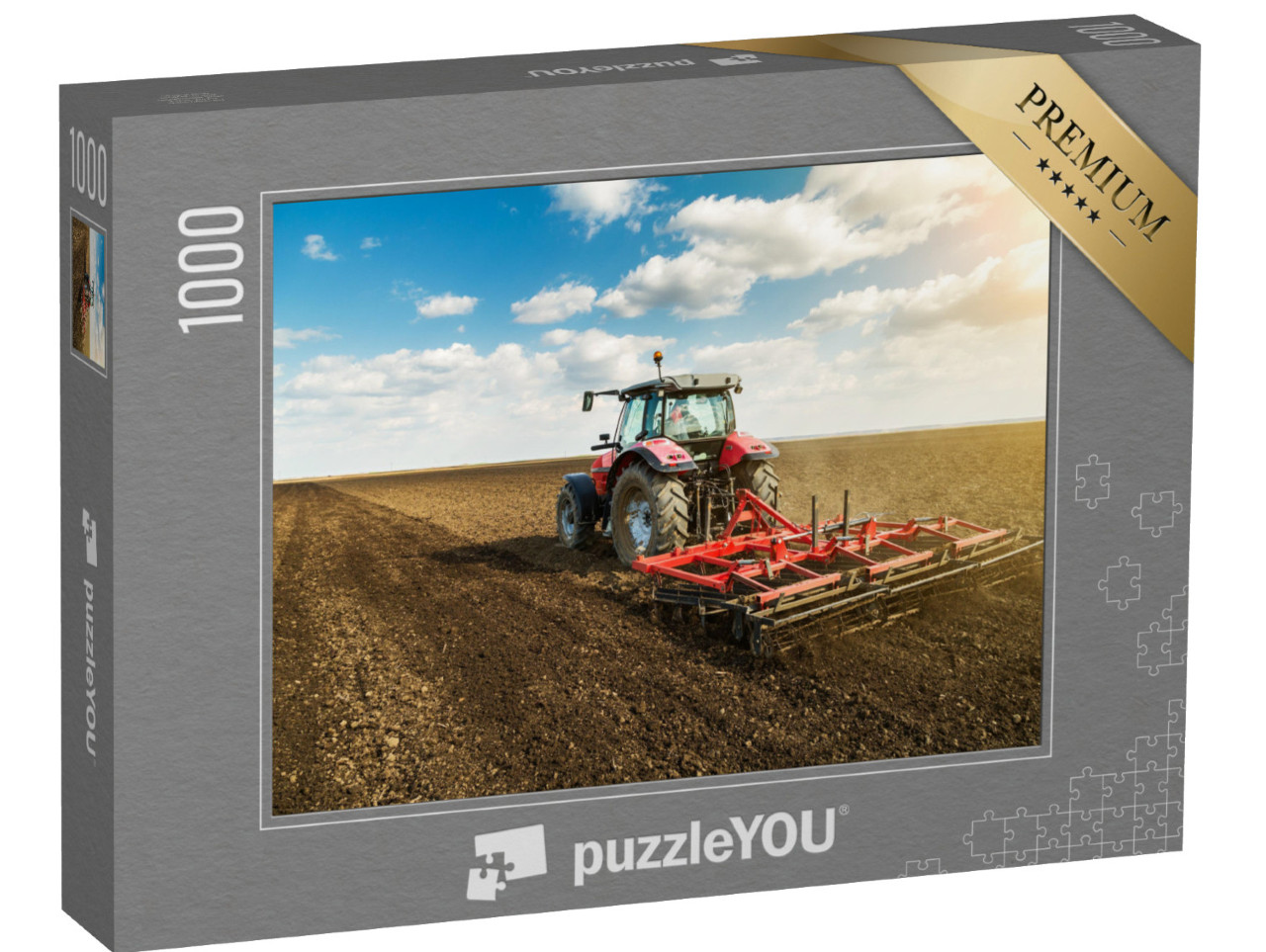 Puzzle 1000 Teile „Traktor bei der Vorbereitung des Bodens“