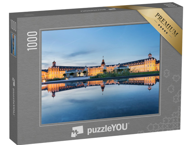 Puzzle 1000 Teile „Karlsruher Schloss am Sommerabend“