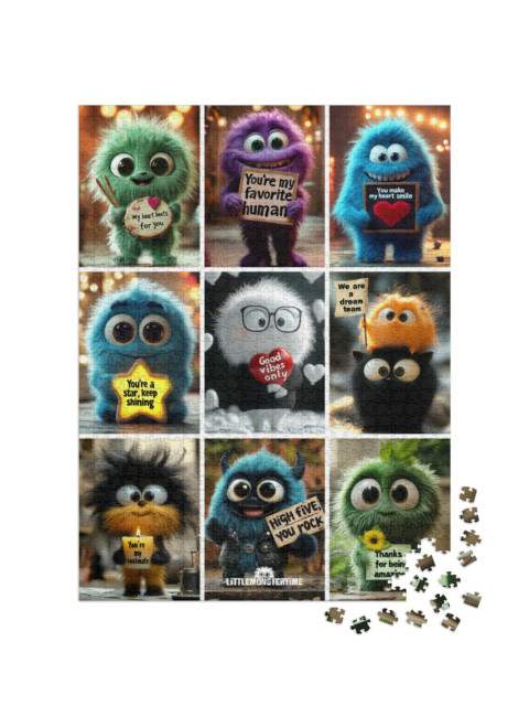 Puzzle 1000 Teile „LITTLEMONSTERTIME: Collage: Good Vibes Only“