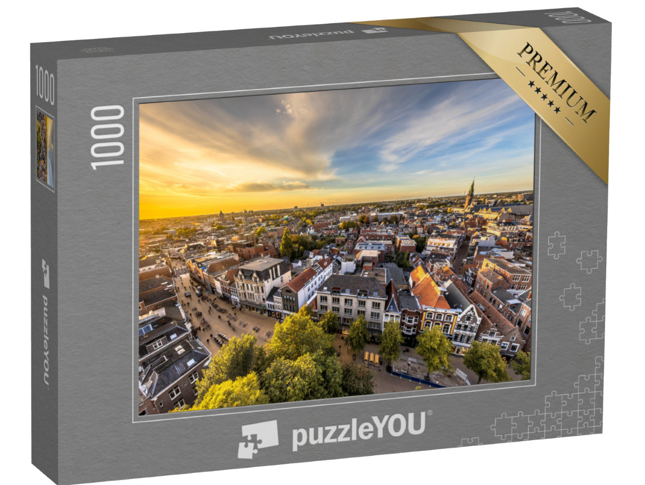 Puzzle 1000 Teile „Blick über das historische Stadtzentrum von Groningen, Niederlande“