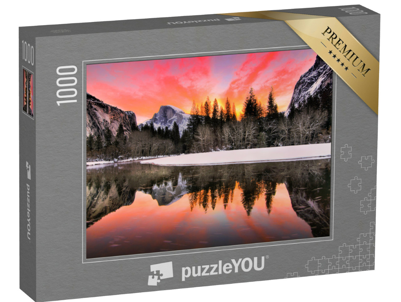 Puzzle 1000 Teile „Spektakulärer Sonnenaufgang im Winter,  Yosemite National Park, Kalifornien, USA“