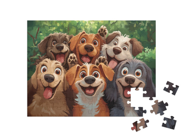 Puzzle 100 Teile „Die Wauwau-Gang on Tour“