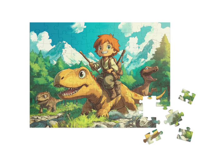 Puzzle 100 Teile „Die Welt der Dinosaurier entdecken“