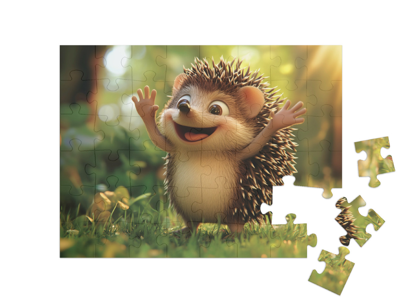 Puzzle 48 Teile „Igel Iggi auf Reisen“