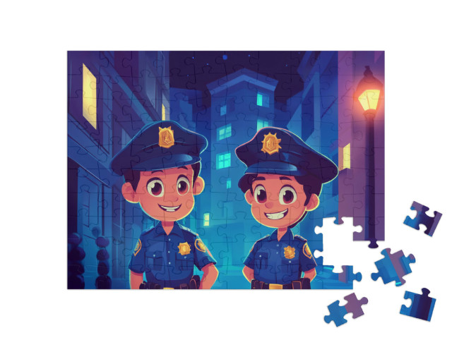 Puzzle 100 Teile „Ein neuer Fall für die Polizei“