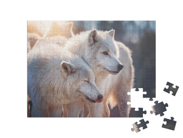 Puzzle 100 Teile „Arktischer Wolf“