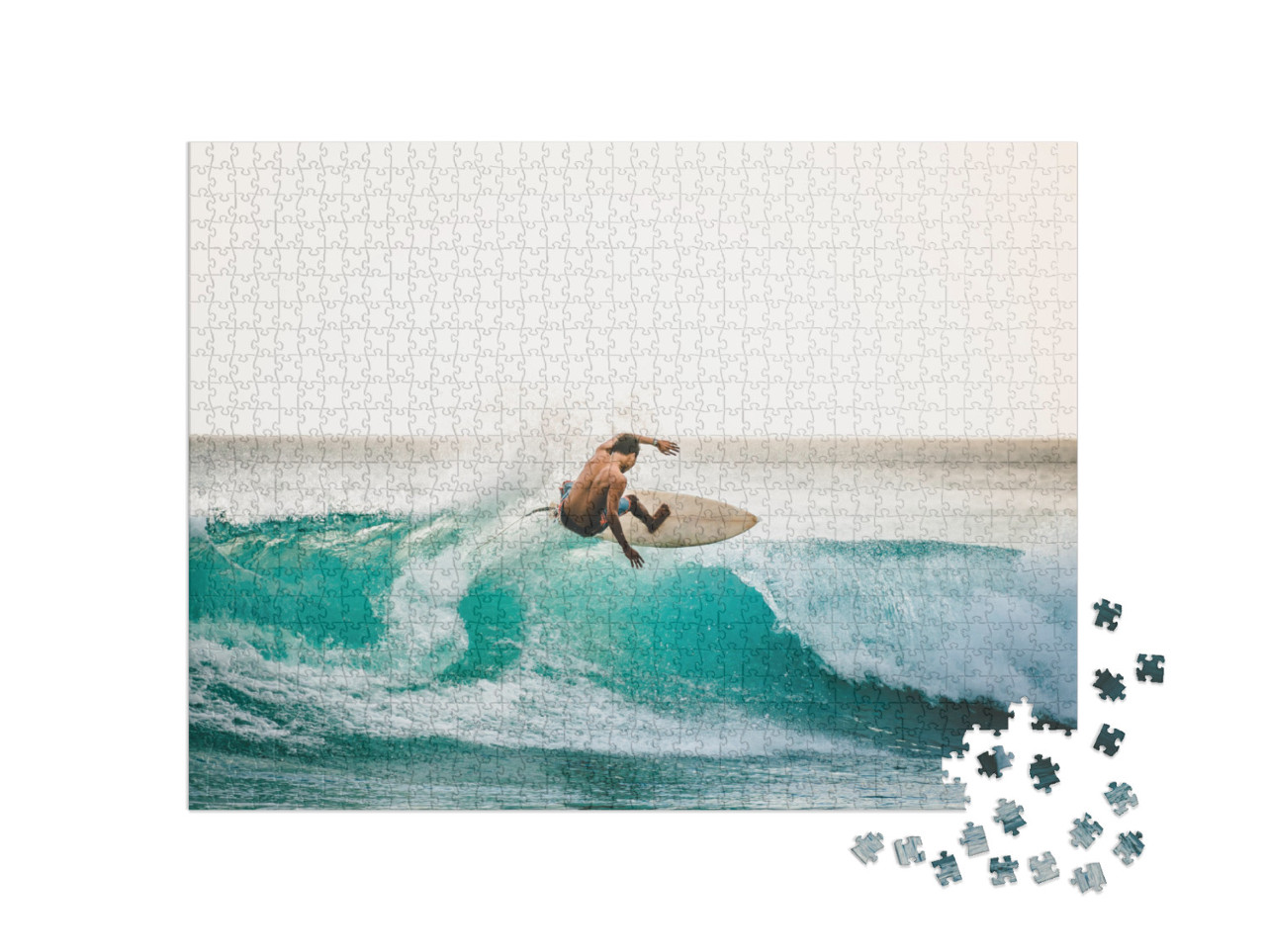 Puzzle 1000 Teile „Professioneller Surfer in Bali, Indonesien“