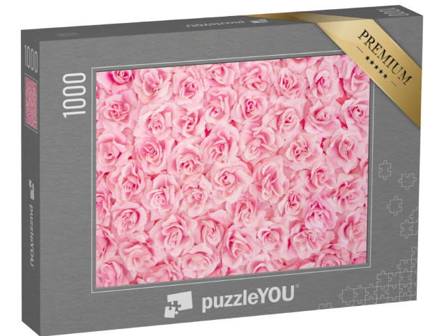 Puzzle 1000 Teile „Hintergrundbild mit rosa Rosen“