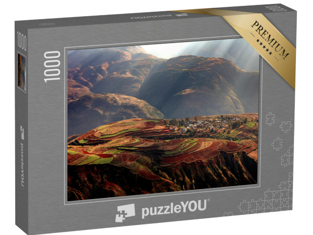 Puzzle 1000 Teile „Als Ackerland genutzte Terrassen in der Provinz Yunnan, China“