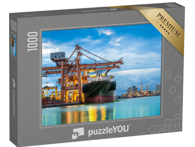 Puzzle 1000 Teile „Cargo Frachtschiff mit Kranbrücke“