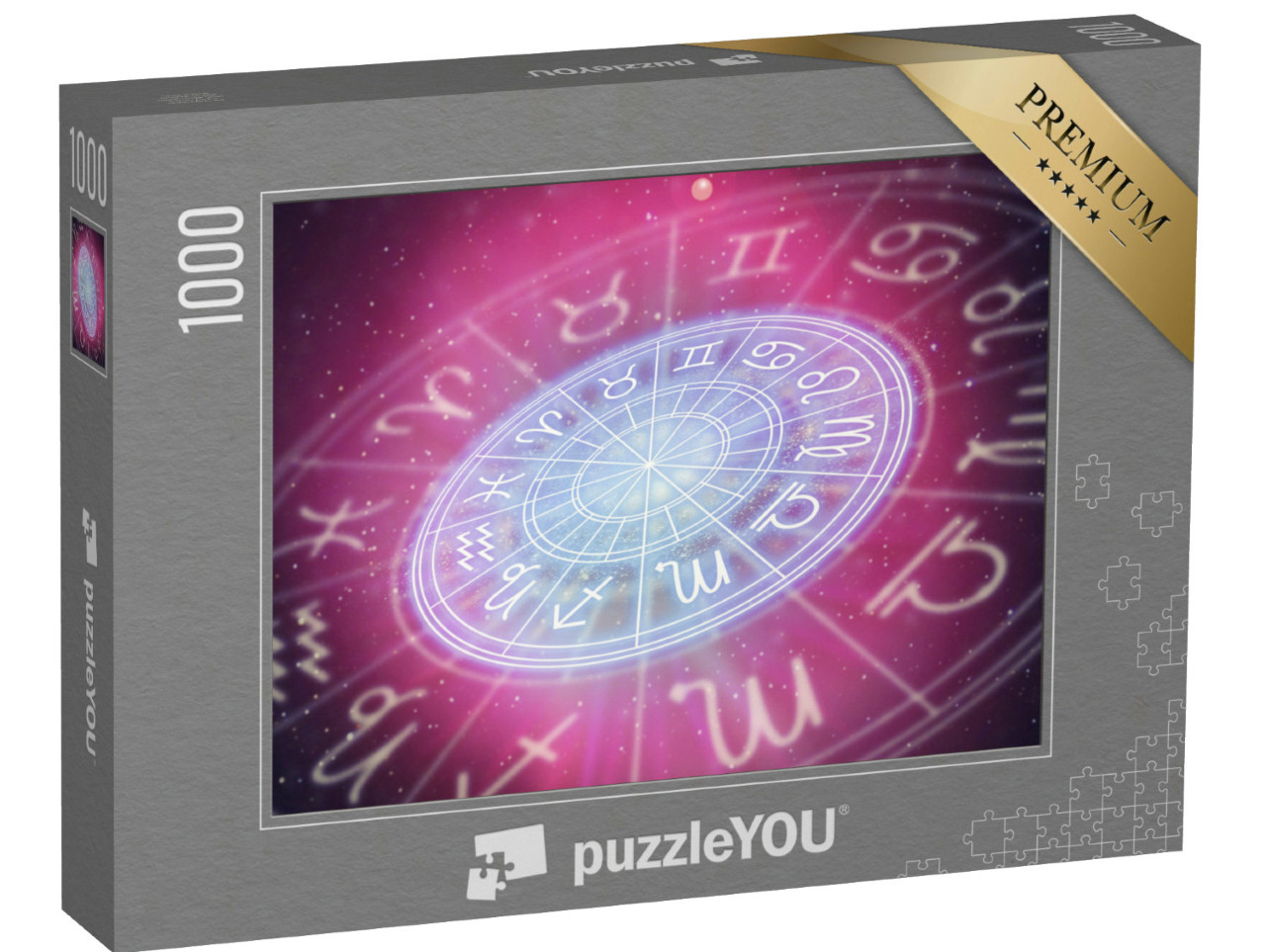 Puzzle 1000 Teile „Astrologische Zeichen des Tierkreises, Horoskop, Sternenhimmel“