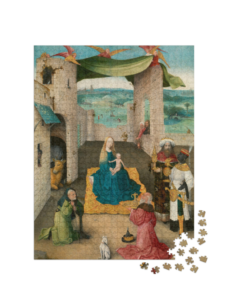 Puzzle 1000 Teile „Hieronymus Bosch - Die Anbetung der Heiligen Drei Könige“