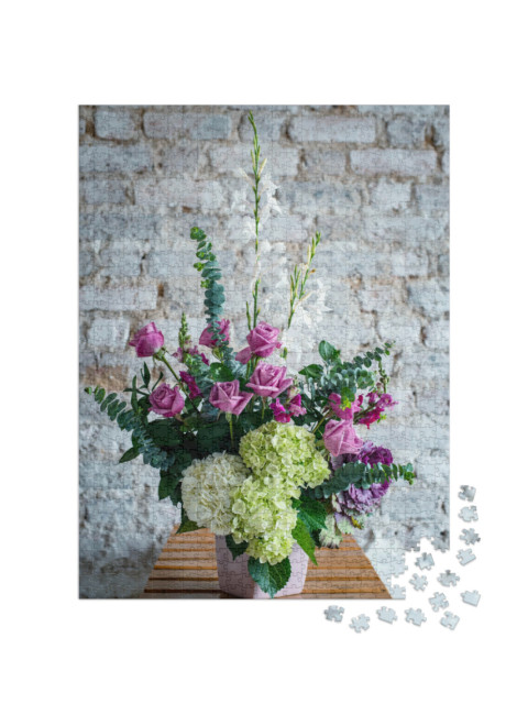 Puzzle 1000 Teile „Dekorative Blumen aus Kolumbien, Blumenarrangements“