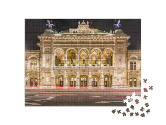 Puzzle 1000 Teile „Wiener Staatsoper bei Nacht, Wien, Österreich“
