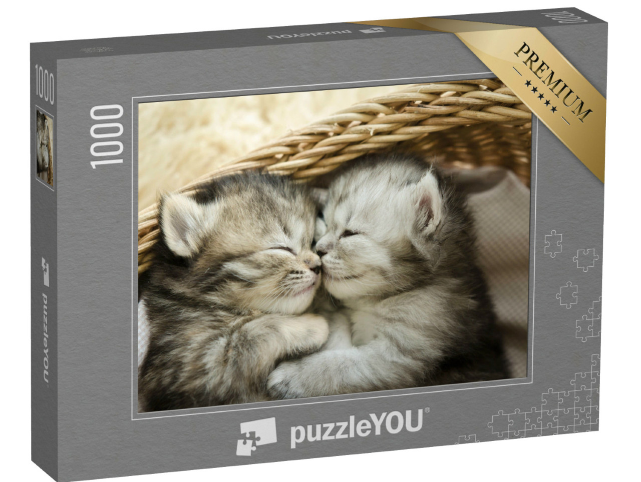 Puzzle 1000 Teile „Zwei niedliche schlafende Tigerkätzchen“