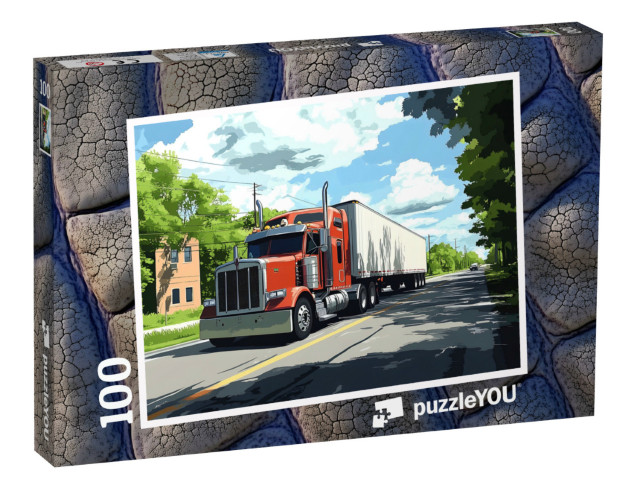 Puzzle 100 Teile „Trucks auf Reisen“