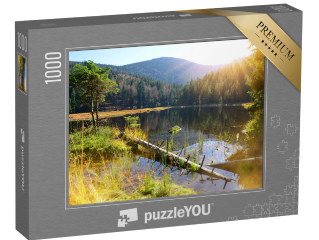 Puzzle 1000 Teile „Kleiner Arbersee im Nationalpark Bayerischer Wald, Deutschland“