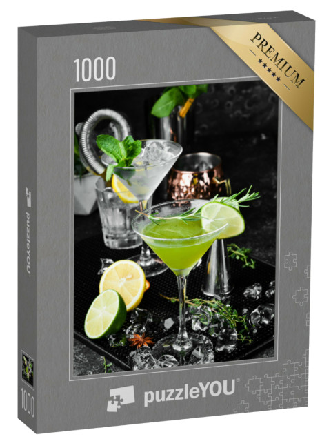 Puzzle 1000 Teile „Erfrischender Cocktail mit Limette und Rosmarin“