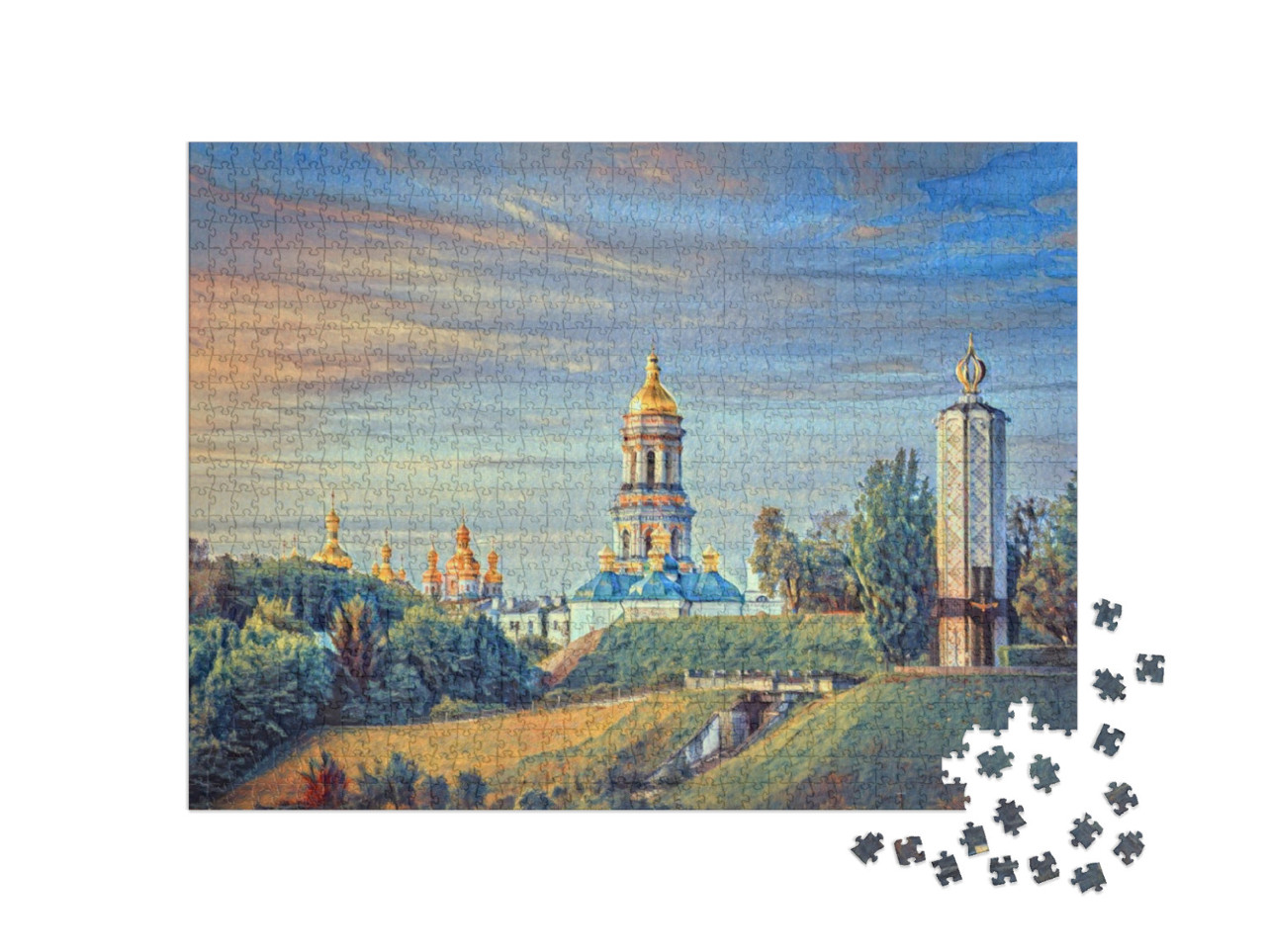 Puzzle 1000 Teile „im Stil von Paul-Cezanne - Kloster Kiew - Puzzle-Kollektion Künstler & Gemälde“