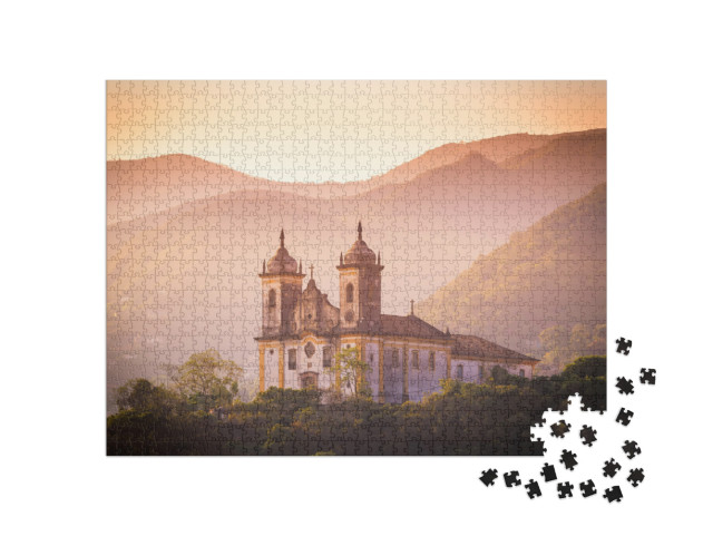 Puzzle 1000 Teile „Kirche von Ouro Preto, Minas Gerais, Brasilien“