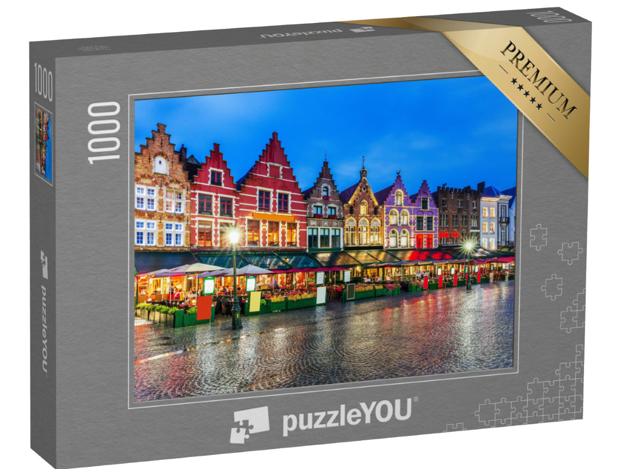 Puzzle 1000 Teile „Grote Markt Platz bei Nacht, Brüssel, Belgien“