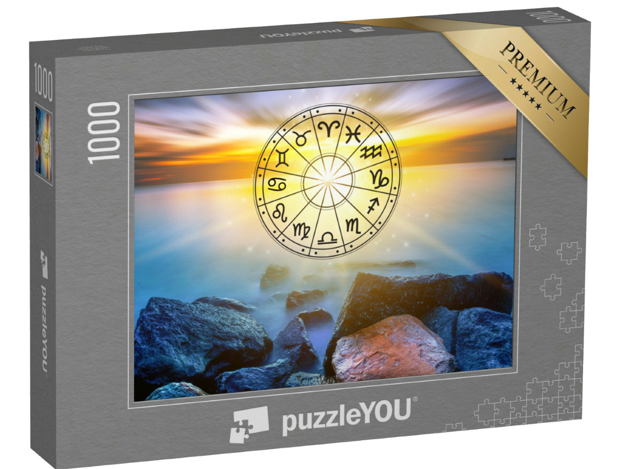 Puzzle 1000 Teile „Tierkreiszeichen innerhalb des Horoskopkreises“