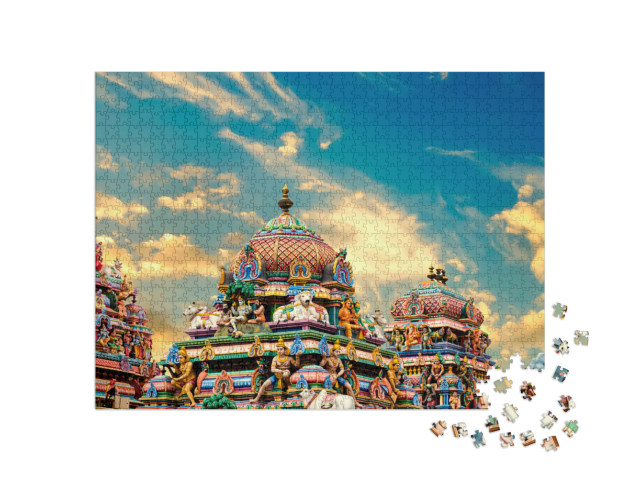 Puzzle 1000 Teile „Bild von bunten Gopura in Tamil Nadu, Indien“