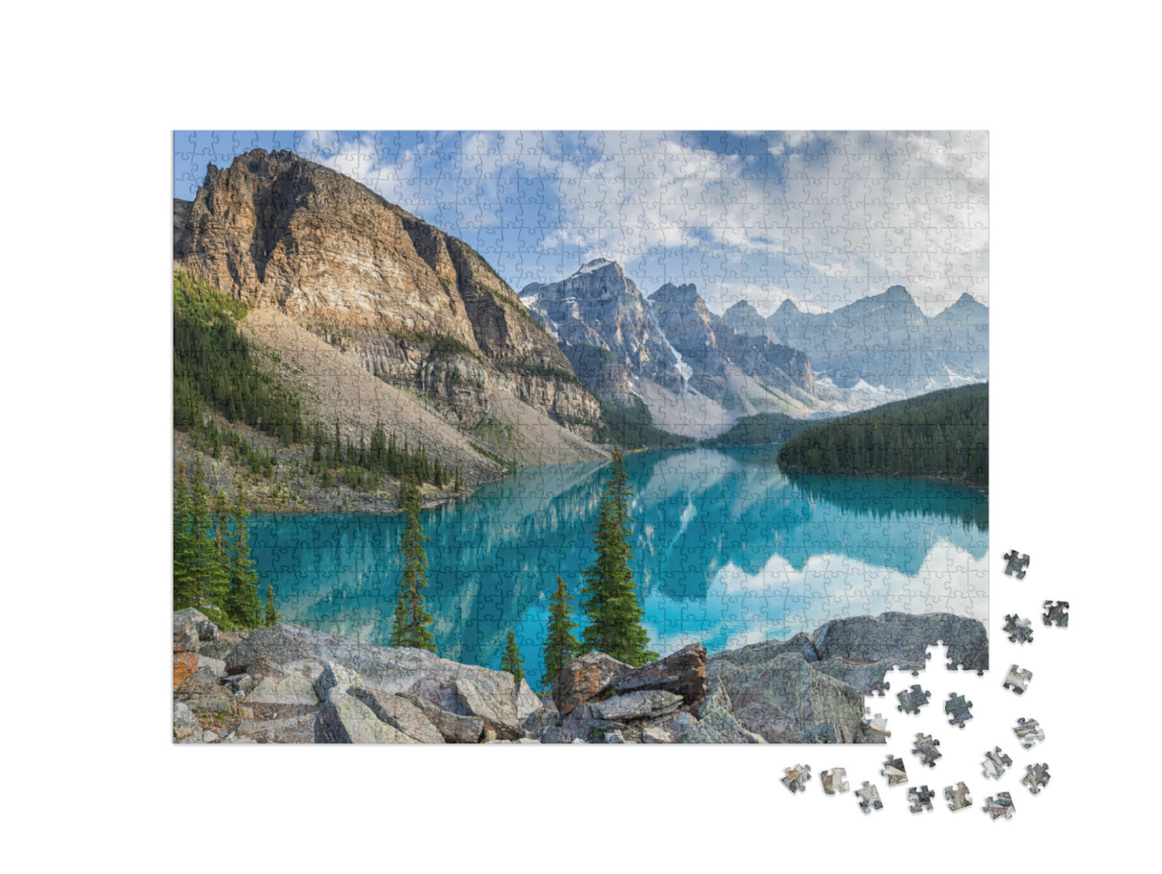 Puzzle 1000 Teile „Klarer Bergsee in der Wildnis Kanadas“