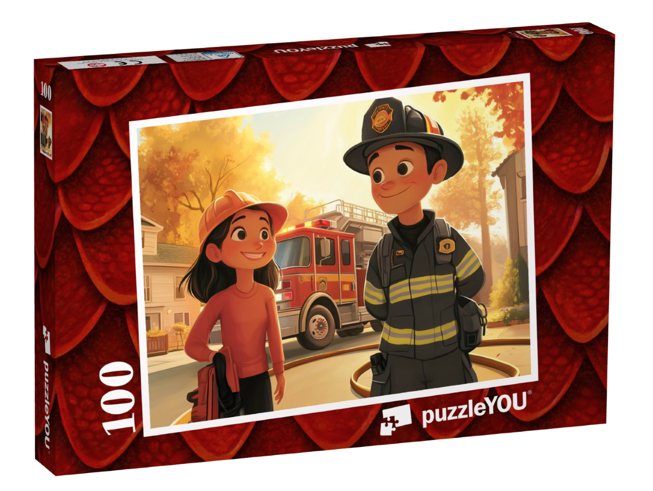 Puzzle 100 Teile „Feuerwehrhelden auf Rettungsmission“