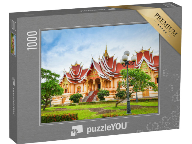 Puzzle 1000 Teile „Wunderschöne Architektur des Tempels in Vientiane, Laos“