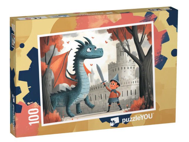 Puzzle 100 Teile „Ritter Kuno mit dem magische Drachenschwert“