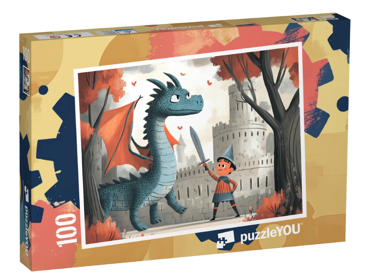 Puzzle 100 Teile „Ritter Kuno mit dem magische Drachenschwert“