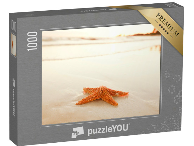 Puzzle 1000 Teile „Seestern am Strand im Sonnenaufgang“