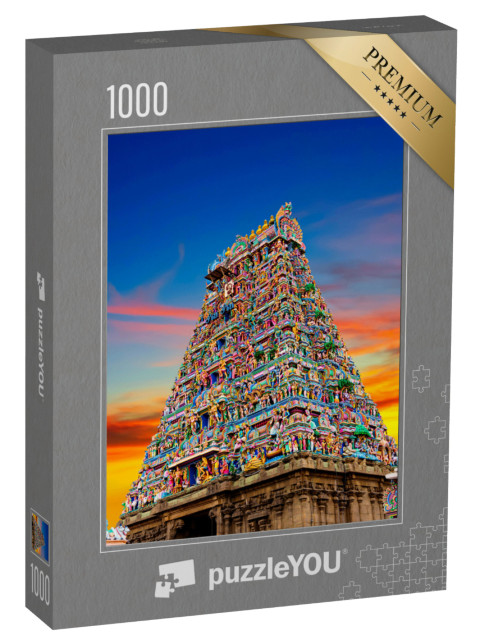 Puzzle 1000 Teile „Blick auf bunte Gopura, Tamil Nadu, Süd-Indien“