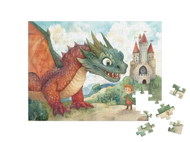 Puzzle 100 Teile „Mein Freund der große Drache“