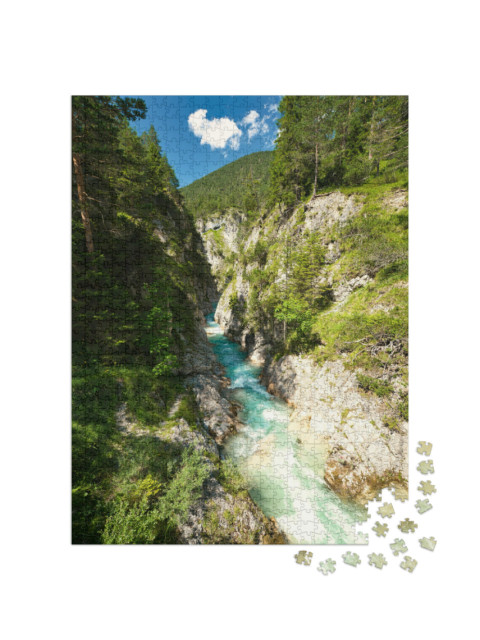 Puzzle 1000 Teile „Spektakuläre Gleirschklamm im Karwendelgebirge, Österreich“