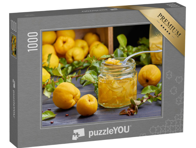 Puzzle 1000 Teile „Sirup von japanischen Quitten auf frischem Obst“