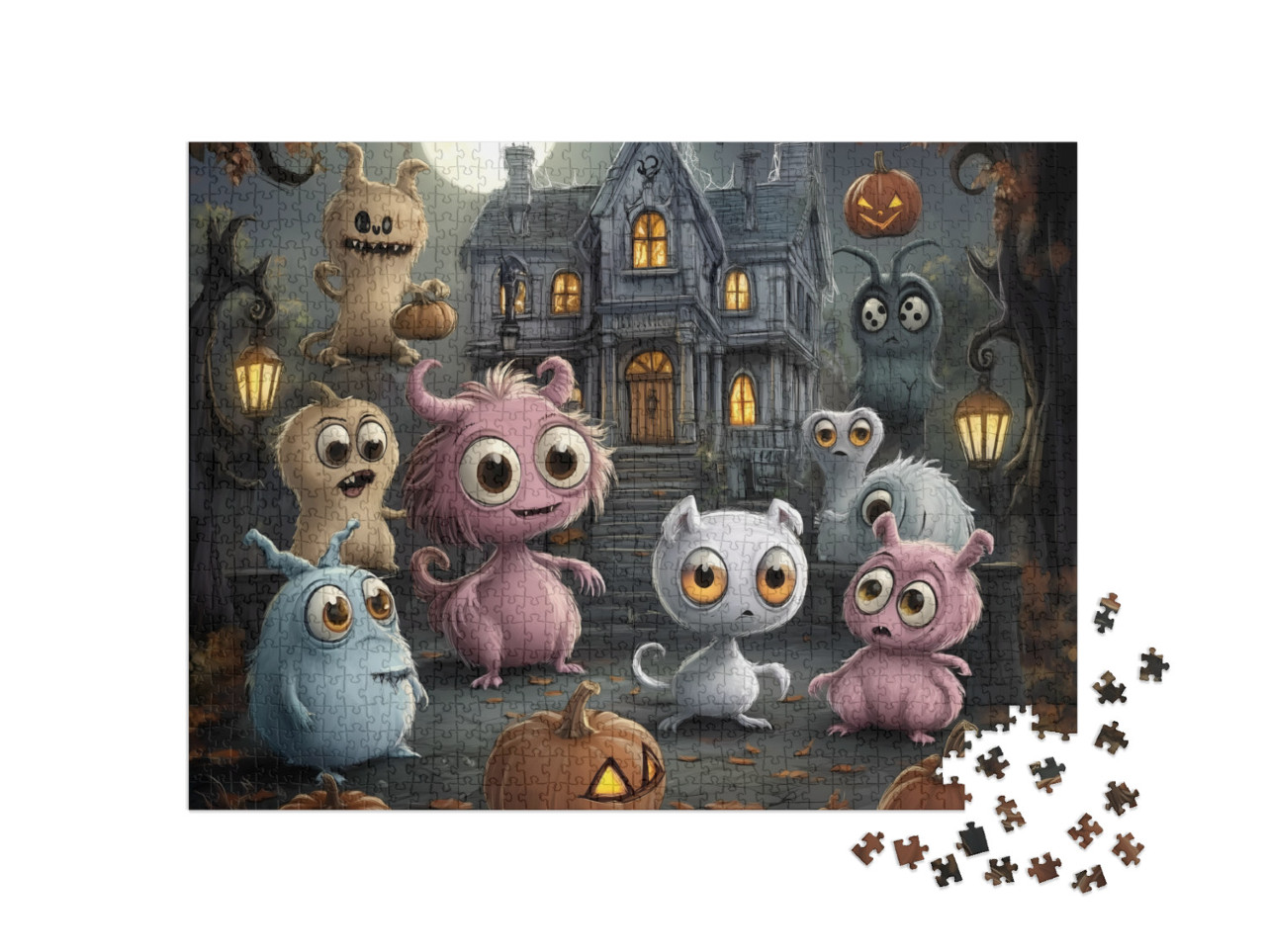 Puzzle 1000 Teile „Süße Monster an Halloween“