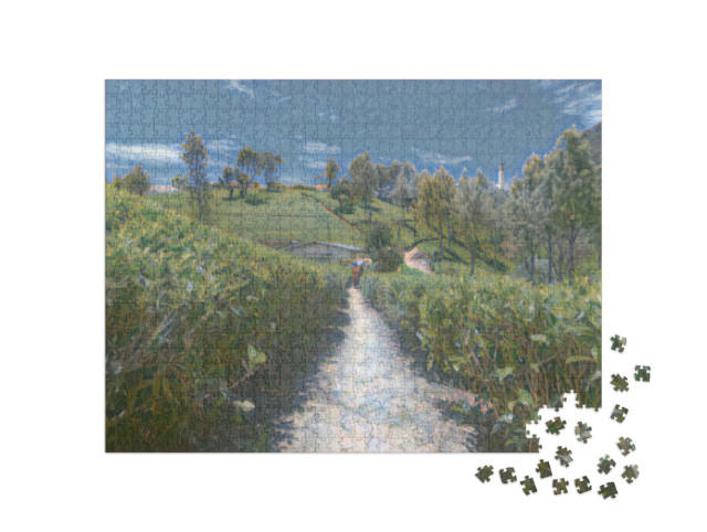 Puzzle 1000 Teile „im Kunst-Stil von Claude Monet - Teeplantagen und Fabrik in Sri Lanka - Puzzle-Kollektion Künstler & Gemälde“