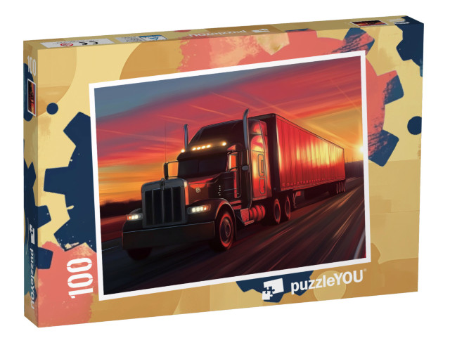 Puzzle 100 Teile „LKWs voller Abenteuer“